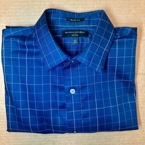 Banana Republic Men's Blue Grid Shirt